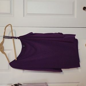 Torrid One Shoulder Purple Top with Raised Gold Dots, 3/4 sleeves, size 1